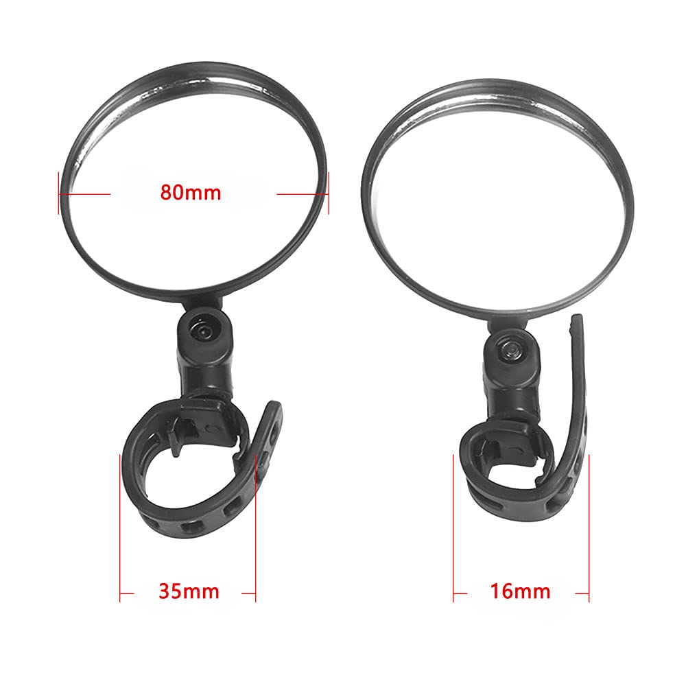 Lixada 2-Pack Universal Bike Mirrors - Adjustable Rearview Handlebar Mirrors for Electric Scooters, Mountain Bikes & Road Bikes - Enhanced Safety for Commuting & Outdoor Cycling