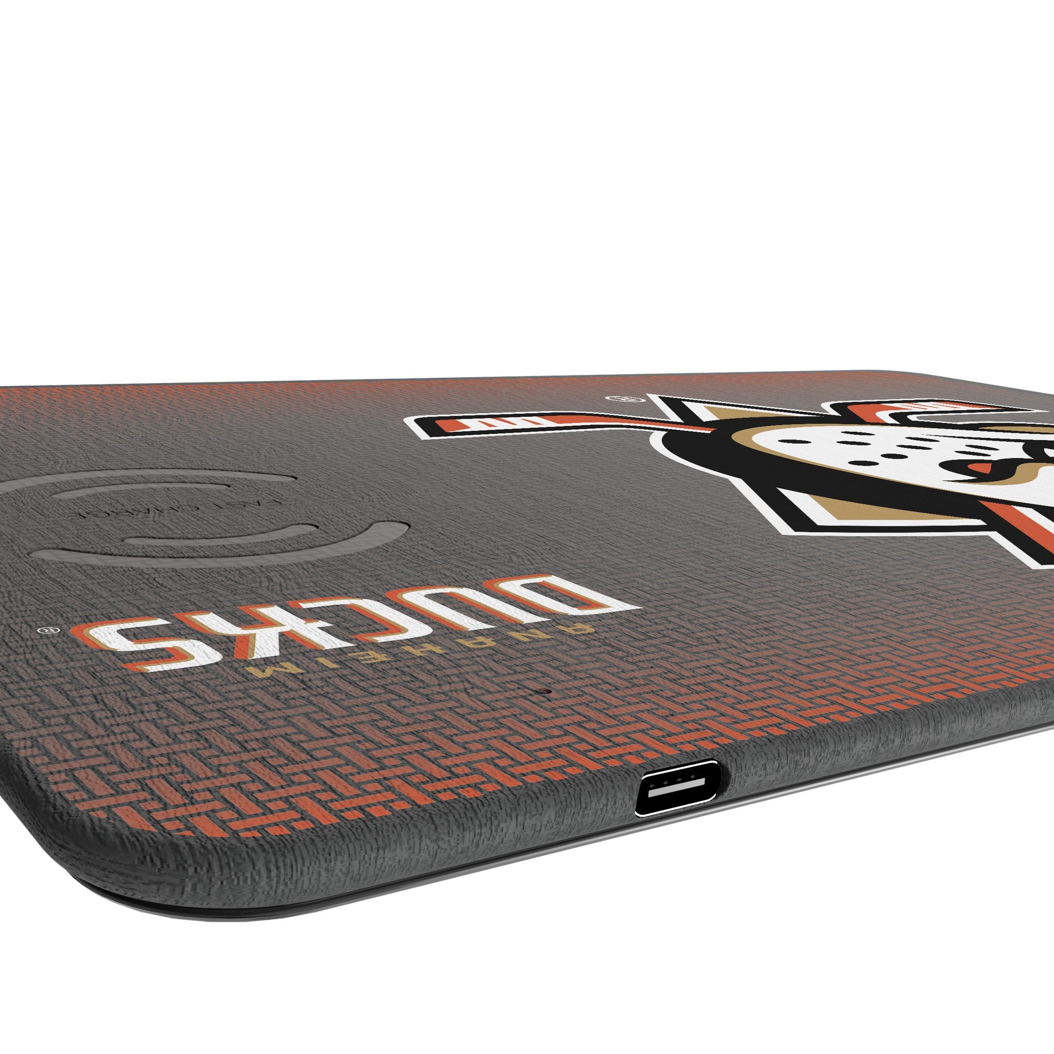 Anaheim Ducks Themed 15W Fast Wireless Charger with Mouse Pad - Perfect for Office, Gaming & Home Desk Setup