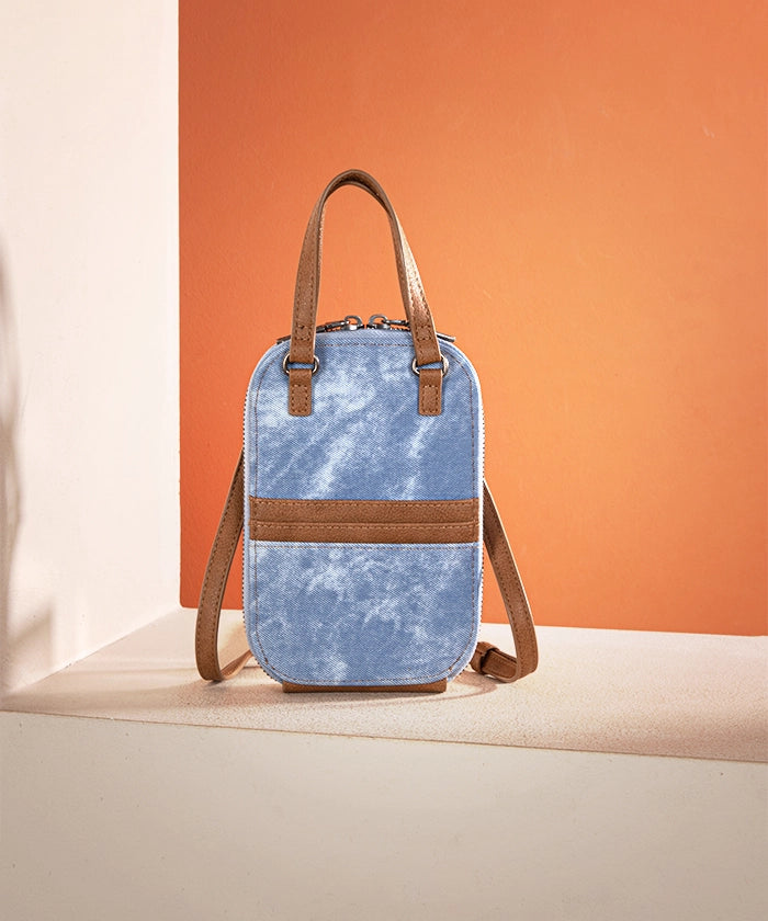 Wrangler Denim Textured Phone Purse - Stylish Crossbody Bag for Women | Perfect for Travel, Shopping & Everyday Use