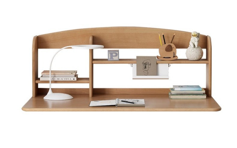 Premium Oak & Beech Solid Wood Multi-Layer Desktop Shelf - Sturdy & Stylish Organizer for Home Office, Study, or Workspace - Perfect for Books, Plants, and Office Supplies