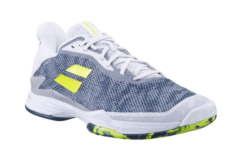 Babolat Jet Tere All Court Men's Tennis Shoes - White & Blue | Lightweight Performance for Hard Court & Clay Court Play | Perfect for Competitive Matches & Training Sessions