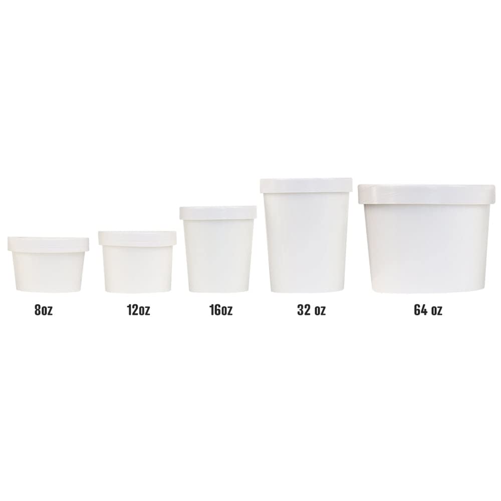 UNIQ 200-Count 32 oz Premium Freezer Containers with Airtight Lids - Heavy Duty Quart Ice Cream Storage Containers for Frozen Desserts, Meal Prep & Bulk Food Storage | BPA-Free Leakproof Food Containers