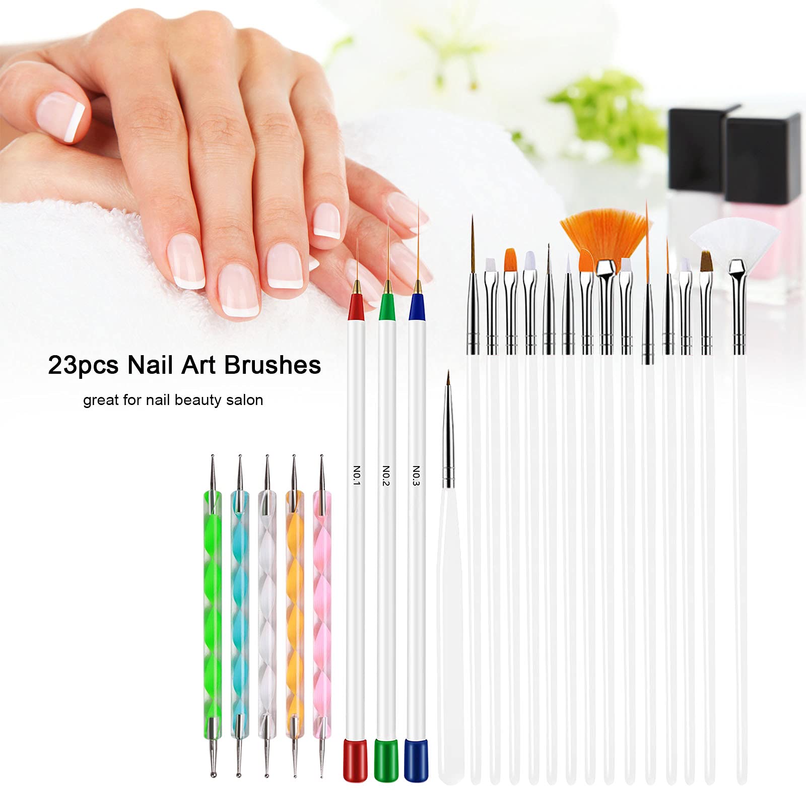 23Pcs Nail Art Brushes Set - Professional Nail Liner, Carving & Dotting Pens for Acrylic French Nail Design, DIY Nail Art Tools (Pink) - Perfect for Salon, Home Manicure & Nail Art Enthusiasts - Layfoo