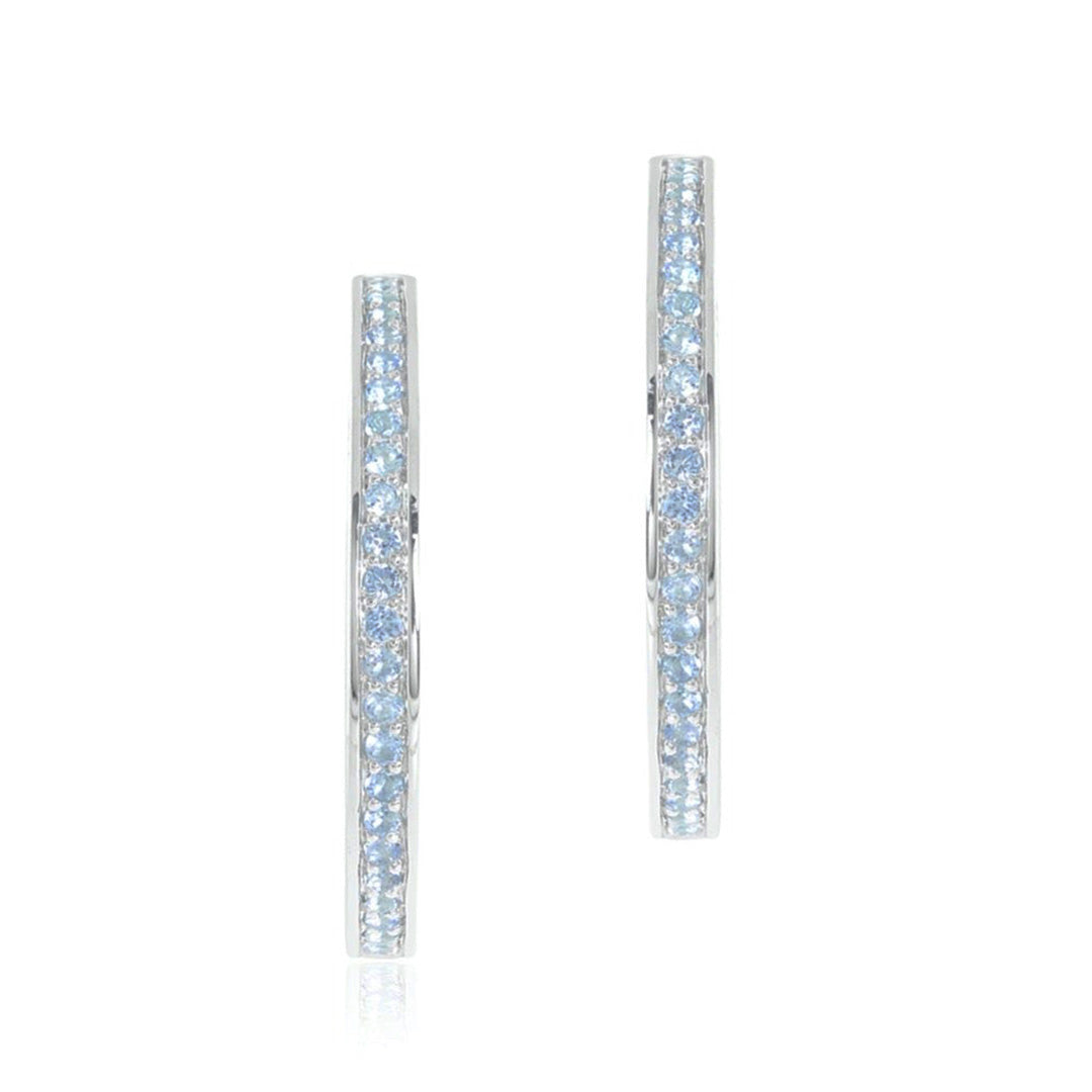 Swiss Blue Topaz Gigi Hoop Earrings - Elegant Dangle Earrings for Women, Perfect for Parties, Weddings & Everyday Wear