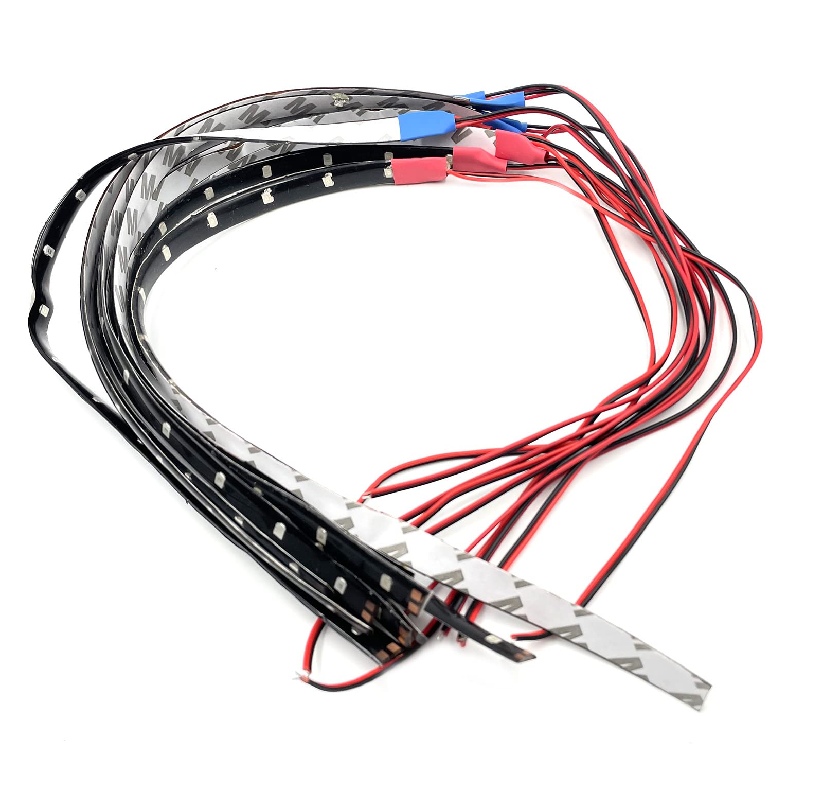 10PCS 30cm 12V Waterproof Car LED Strip Lights - 15 LEDs per Strip for Interior & Exterior Underglow Decoration - Perfect for Trucks, Bars, Golf Carts, Motorcycles & Boats (5 Blue + 5 Red) - Enhance Your Vehicle's Style Day & Night