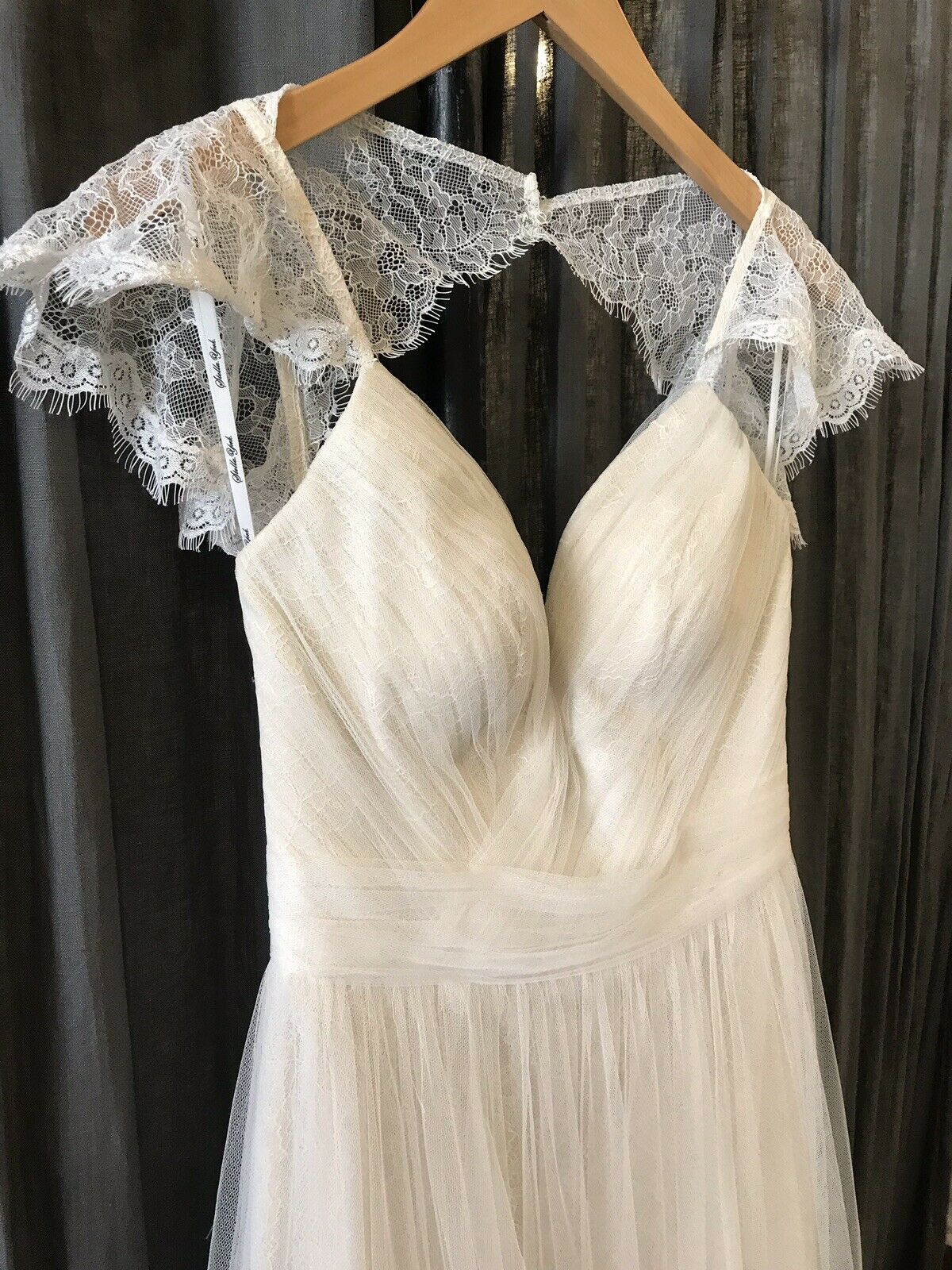 Stella York 6199 Elegant Wedding Gown - A-Line Lace Bridal Dress with V-Neck & Chapel Train - Perfect for Church Ceremonies, Beach Weddings & Formal Receptions