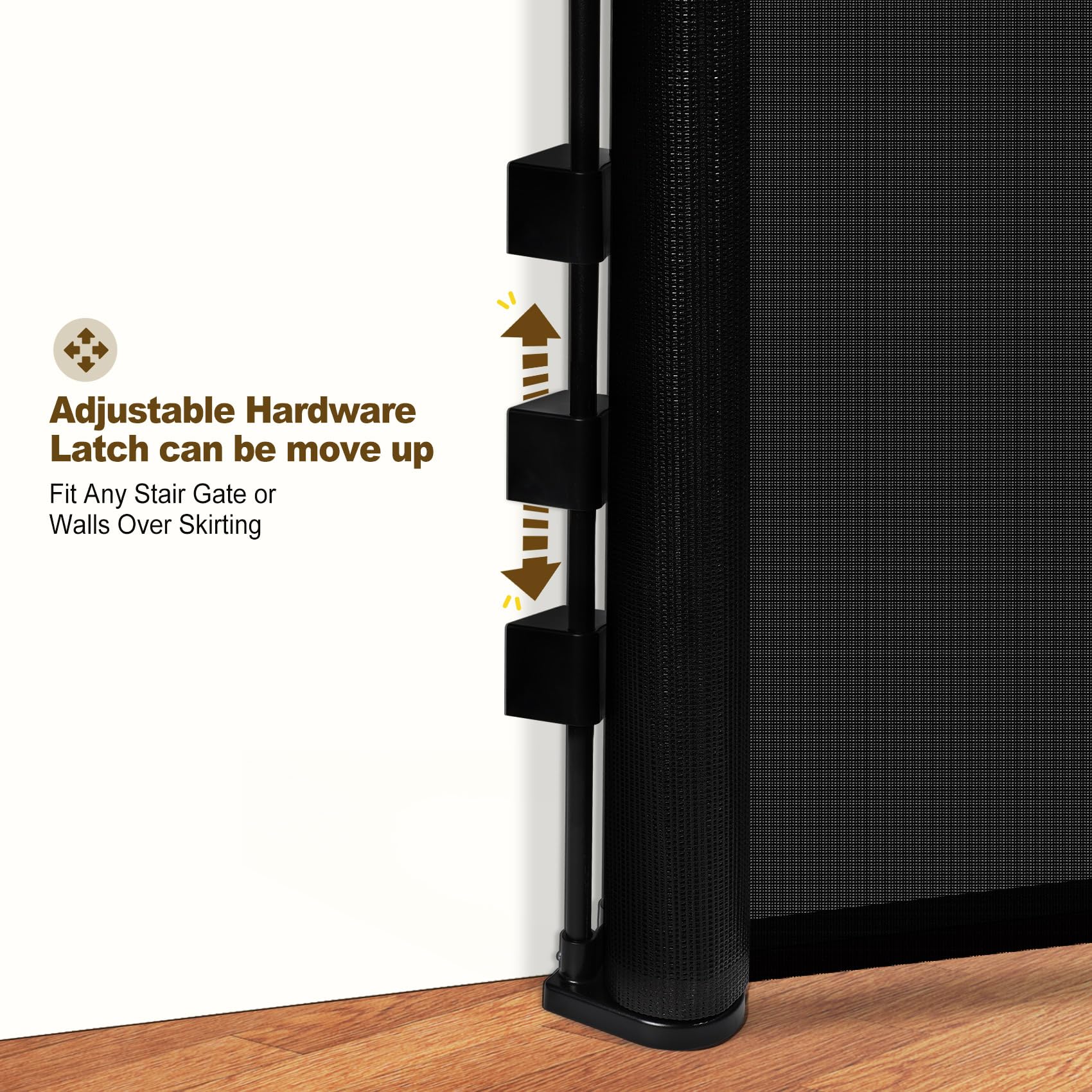 Upgrade 120 Inch Extra Wide Retractable Baby Gate with Reinforced Strip Design - 10ft Expandable Pet Gate, 42