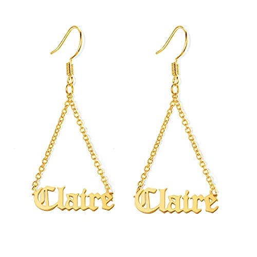 Triangle Name Earrings