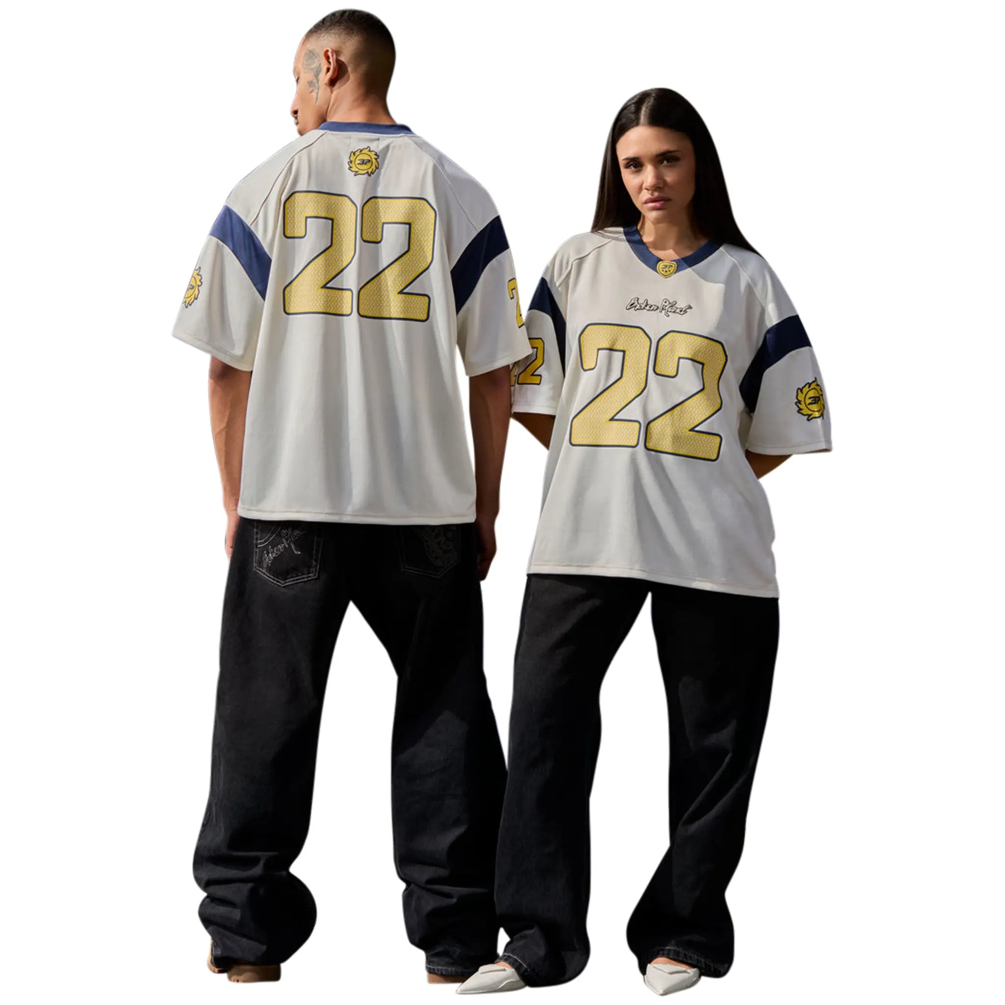 Broken Planet Football Jersey - White & Blue Soccer Shirt for Men & Women | Perfect for Games, Training & Fan Support