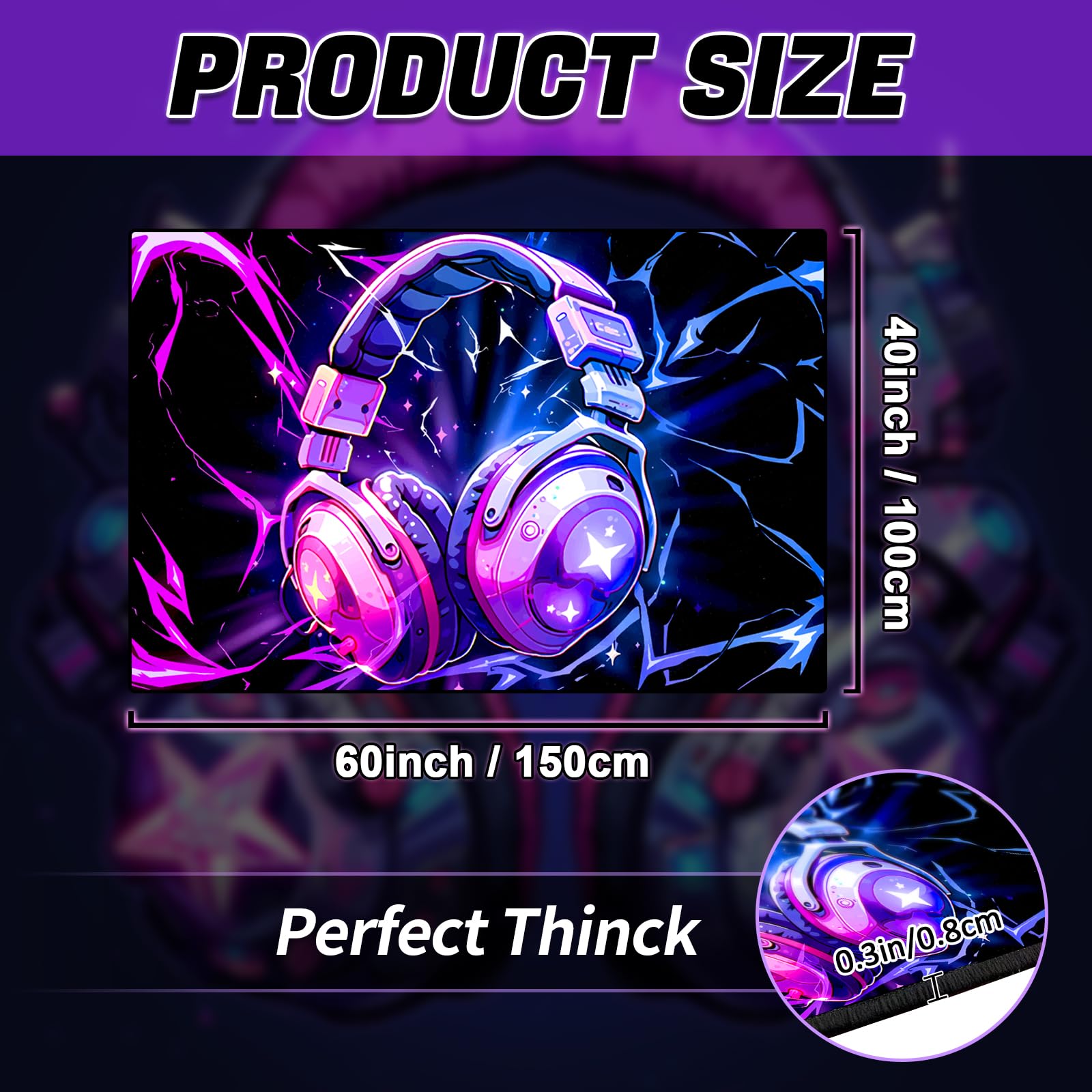 3D Gaming Headset & Microphone Area Rug - 60