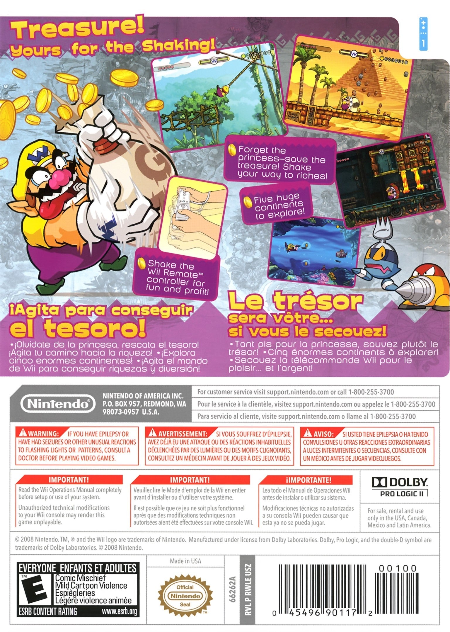 Wario Land: Shake It! - Nintendo Wii Adventure Game for Kids & Adults - Perfect for Family Game Nights & Party Entertainment