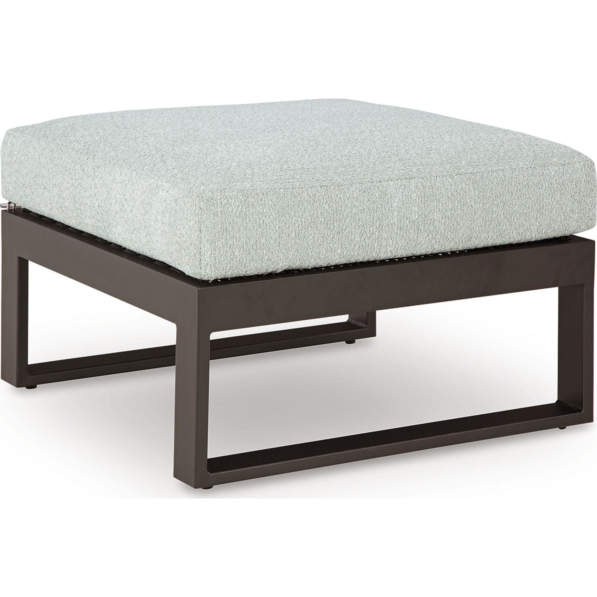 Beachloft Outdoor Ottoman with Cushion - Waterproof & Weather-Resistant Patio Furniture for Poolside, Garden & Deck - Black/Gray