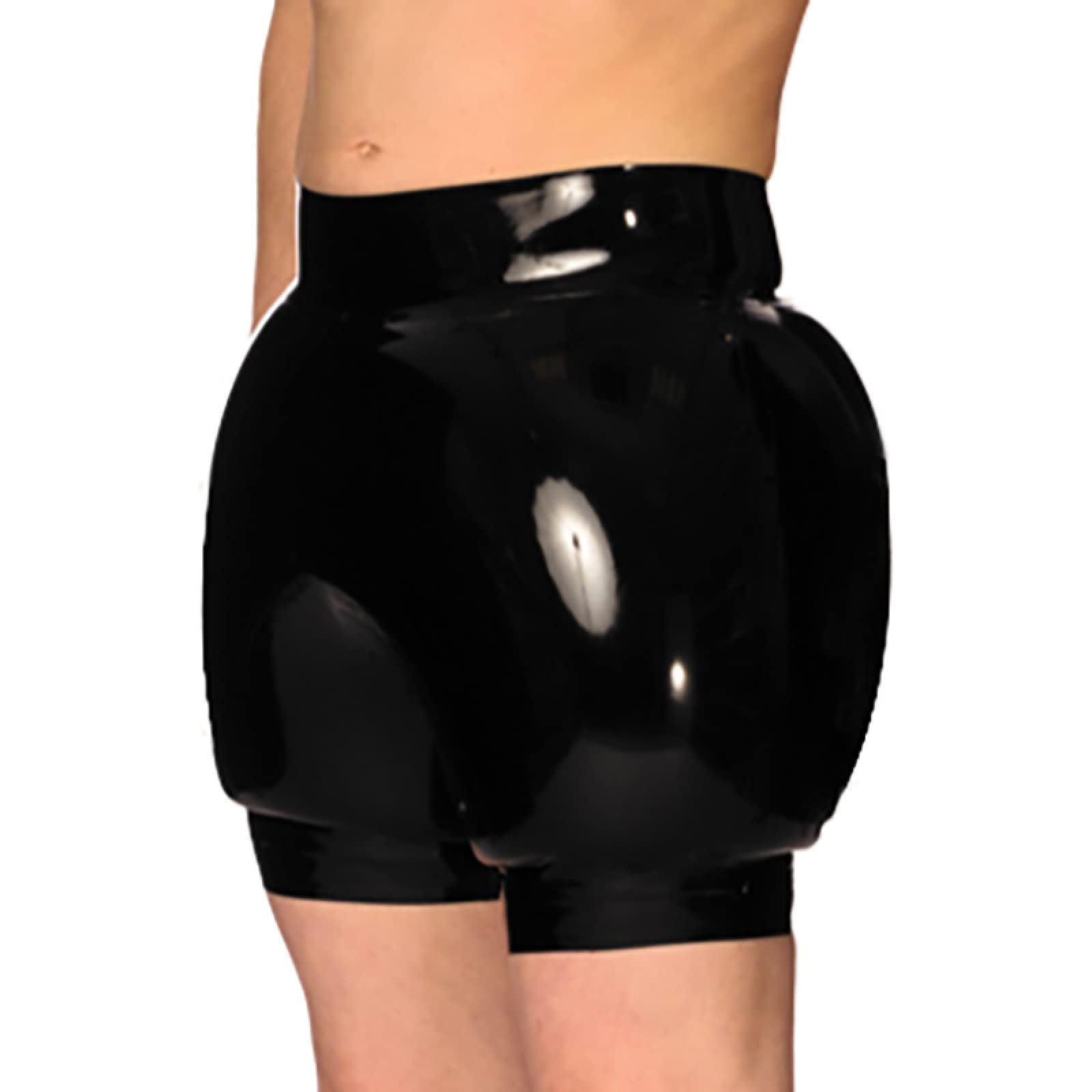 **Black Inflatable Latex Boxer Shorts - Sexy Rubber Boyshorts Underwear for Women (Brown, XS) - Perfect for Roleplay, Fetish Wear & Sensual Lingerie**