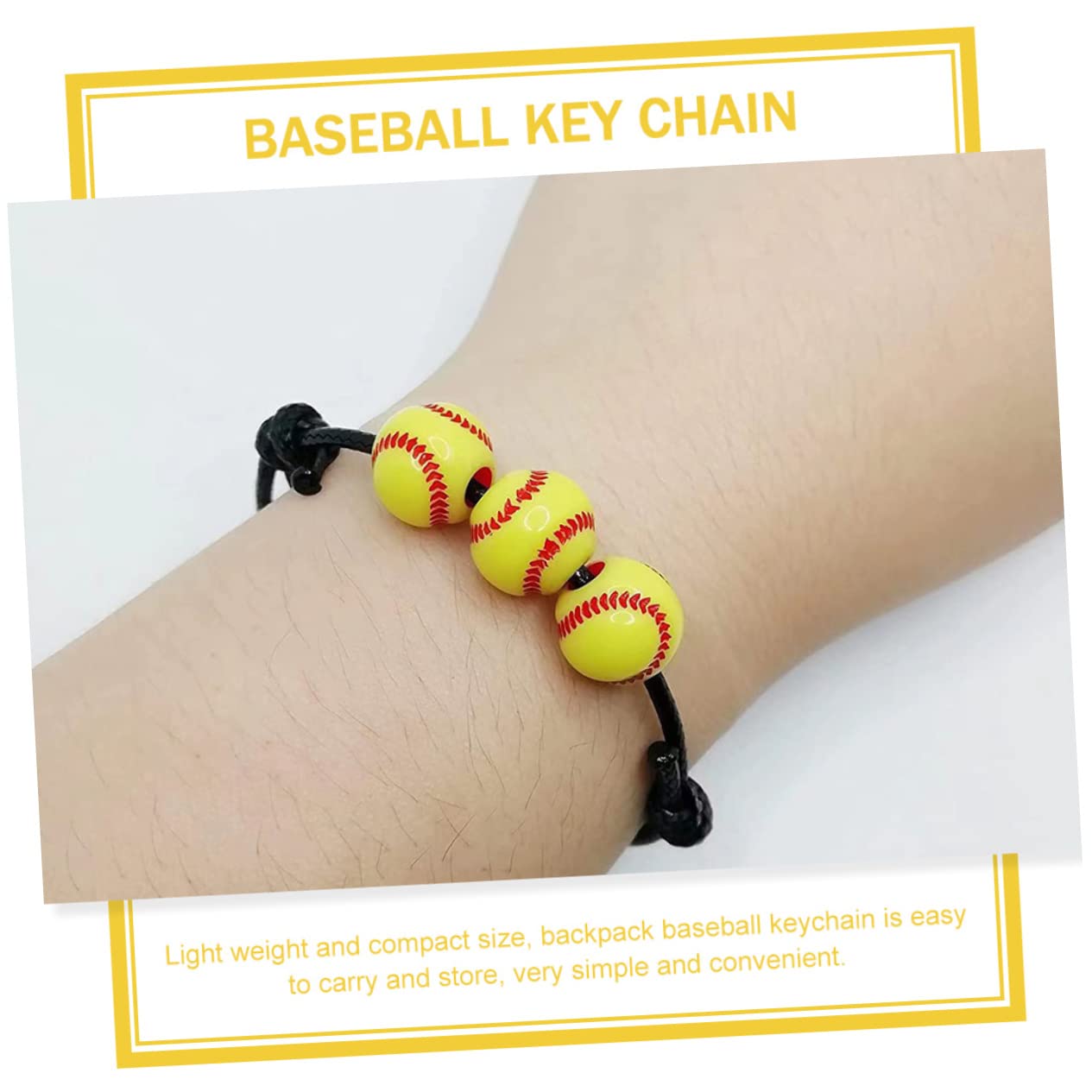 YARNOW 3 Pack Baseball Keychain & Braided Bracelet Set - Sporty Accessories for Baseball Fans - Perfect for Games, Parties & Gifts