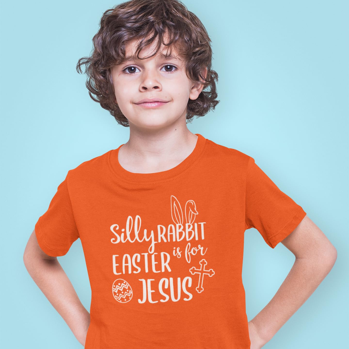 Shop4ever® Silly Rabbit Easter is for Jesus Kids T-Shirt - Cute Christian Easter Tee for Boys & Girls - Perfect for Church, Sunday School & Easter Celebrations