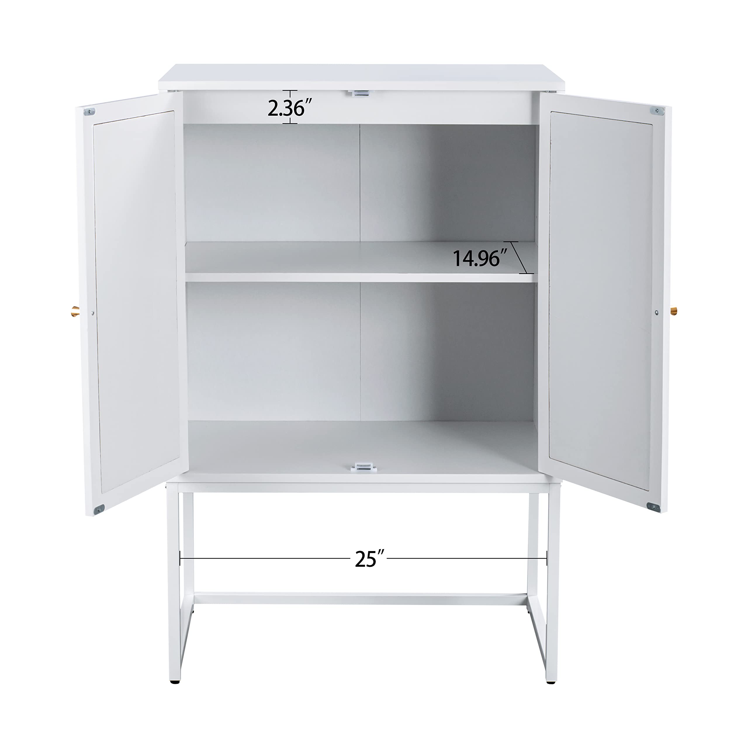 Natural Rattan Storage Cabinet with 2 Handmade Doors - White Sideboard Buffet Console Table for Living Room, Dining Room, Entryway & Kitchen | Perfect for Home Organization & Stylish Storage Solutions