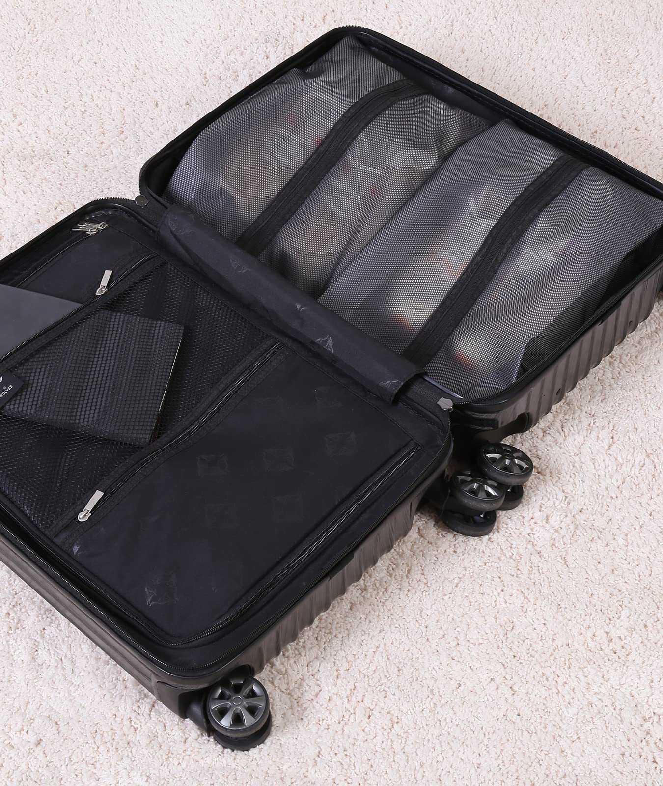 2 Pack Waterproof Shoe Bags for Travel & Storage - Large Zippered Sneaker Dust Bags for Men & Women - Perfect for Golf Shoes, Gym, Airplane Packing & Organization (Black, X-Large)