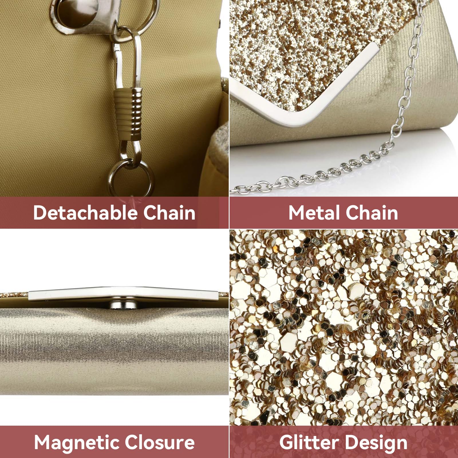 Elegant Women's Evening Clutch Purse - Party Shoulder Handbag for Weddings & Special Occasions | Perfect for Prom, Gala & Formal Events