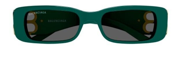 Balenciaga BB 0096S 006 Green & Gray Rectangle Women's Sunglasses UV Protection - Stylish Fashion Shades for Outdoor Activities, Beach & Driving