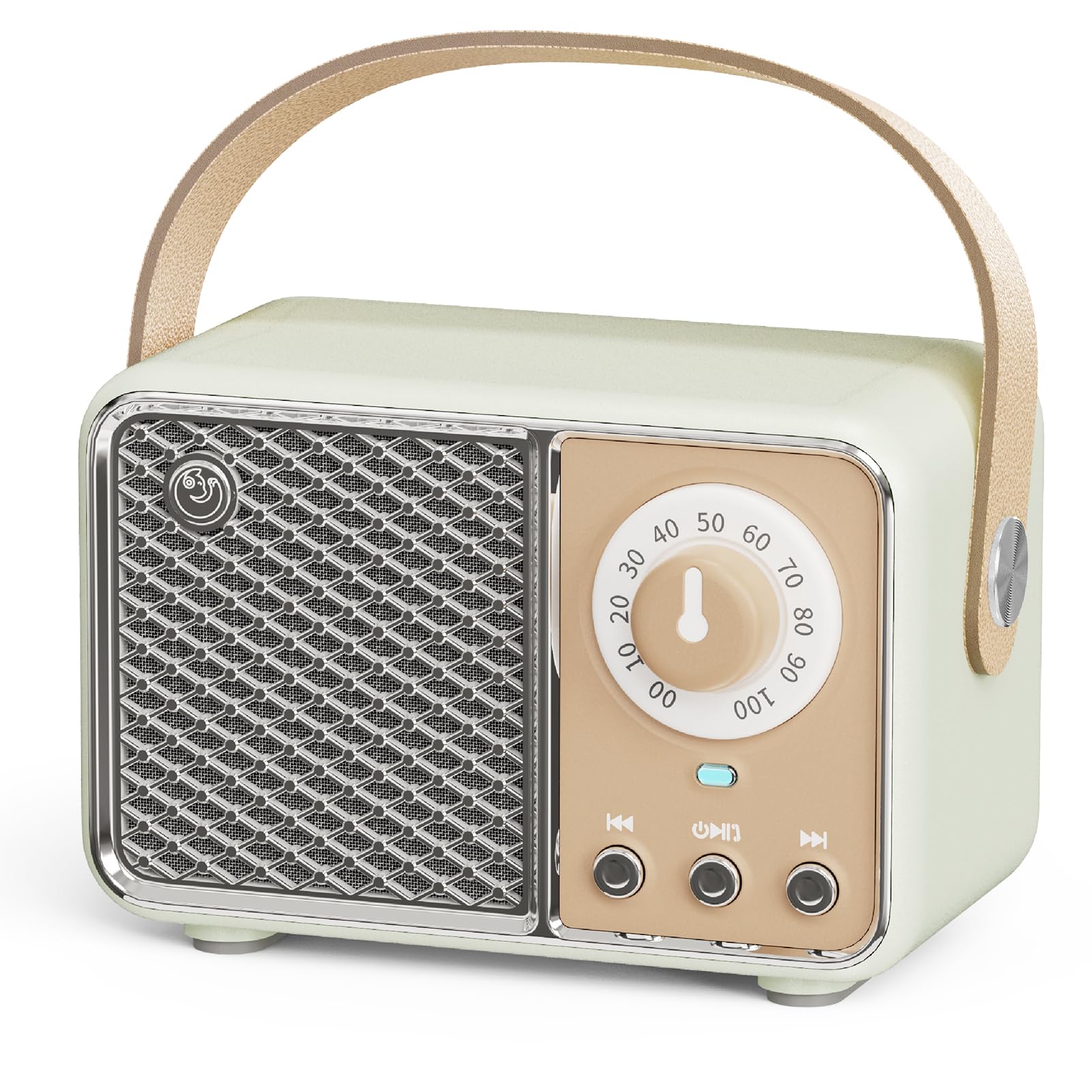 Vintage Retro Bluetooth Speaker - Wireless Portable Speaker with Classic Design for Home, Office & Outdoor Use - Perfect for Kitchen, Desk, Bedroom Decor & Party Accessories (Smoke Green)