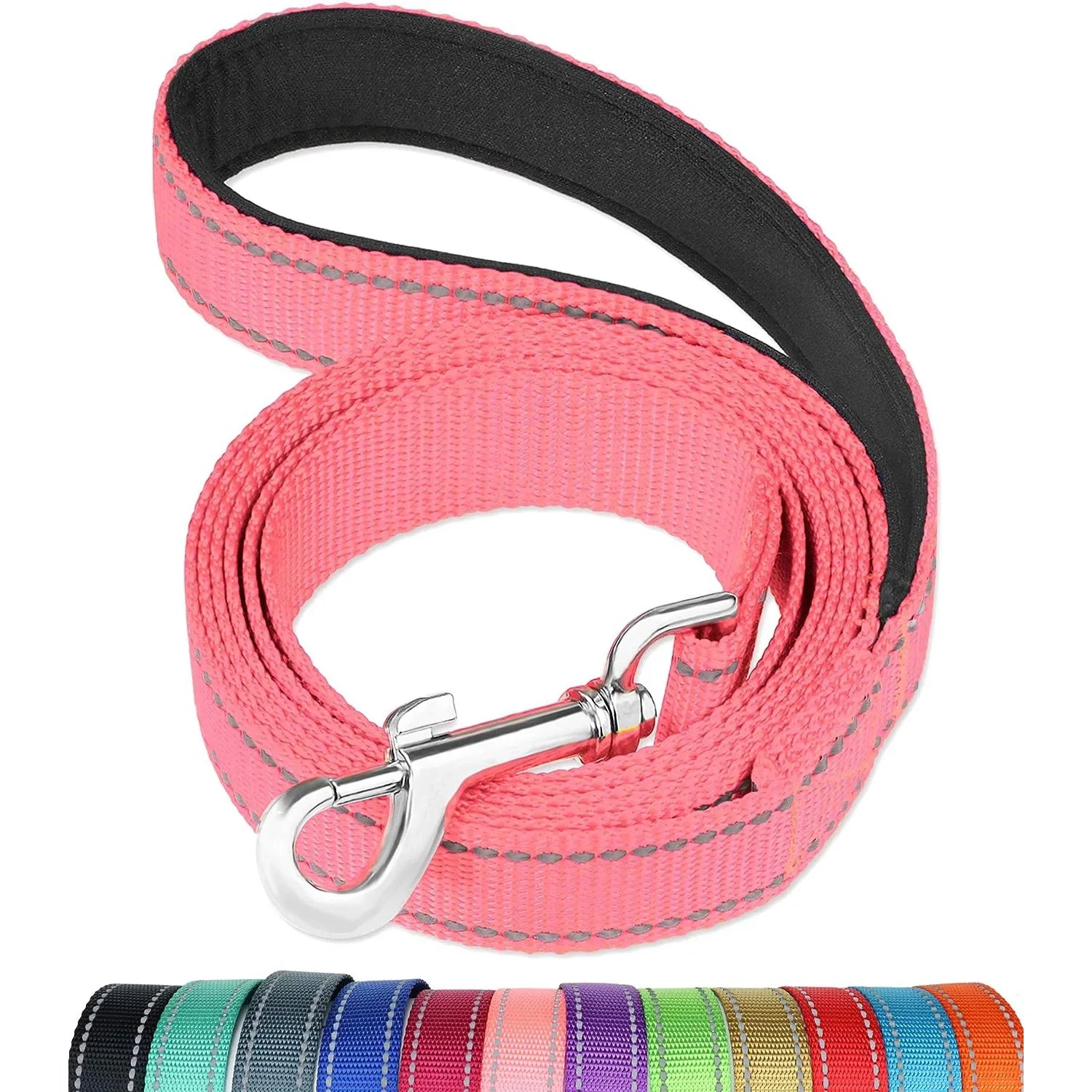 Reflective Dog Leash with Soft Padded Handle - Safe & Comfortable Walking Accessory for Small & Medium Dogs - Perfect for Night Walks, Jogging, and Outdoor Adventures