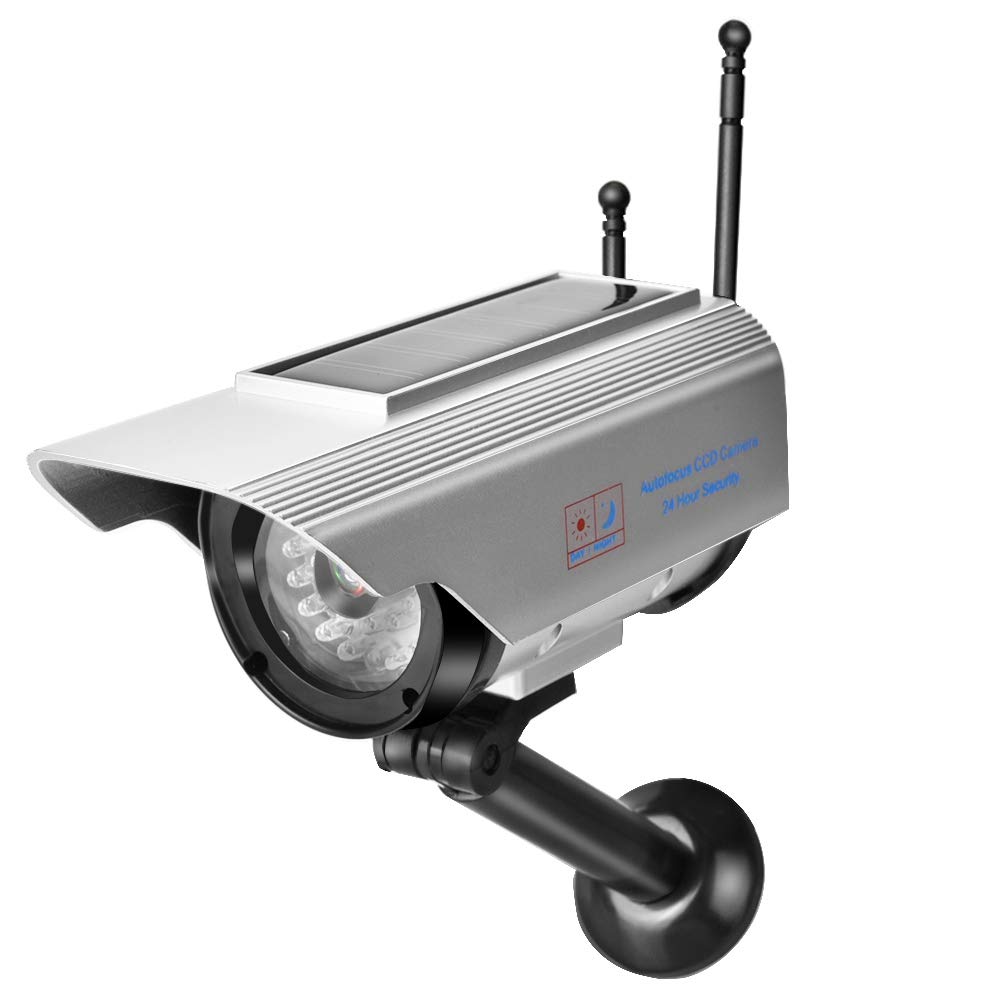Solar Powered LED Fake Security Camera - Outdoor Dummy Surveillance Camera with Realistic Design for Home, Office & Supermarkets | Theft Deterrent & Peace of Mind