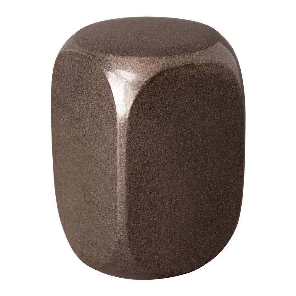 19 Inch Ceramic Dice Outdoor Garden Stool - Decorative Patio Seating for Gardens, Porches & Poolside Areas