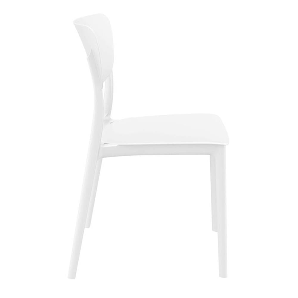 White Compamia Monna Indoor Outdoor Dining Chairs (Set of 2) - Patio, Garden, Poolside, Restaurant & Home Dining Use