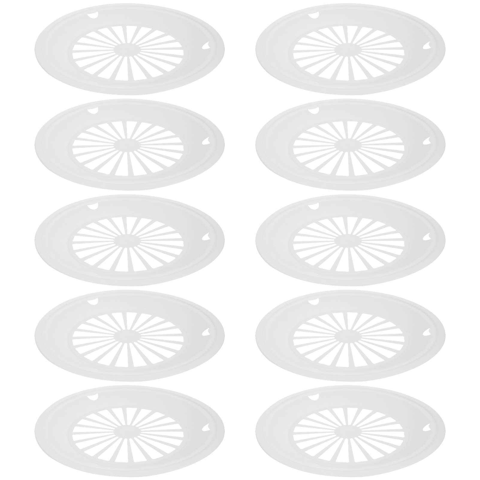 Eco-Friendly Cabilock 10-Piece Reusable Plastic Paper Plate Holder Set - White Round Trays for Party, BBQ, Picnic & Outdoor Dining | Durable Dinnerware Support for Paper Plates