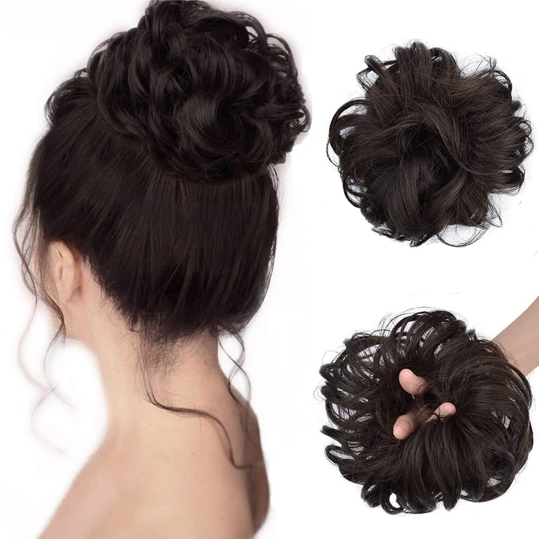 ORIBOX Messy Bun Hair Extension for Women & Girls - Natural Brown Hairpiece | Clip-in Ponytail Extension | Easy to Use & Style | Perfect for Parties, Weddings & Everyday Hairstyles