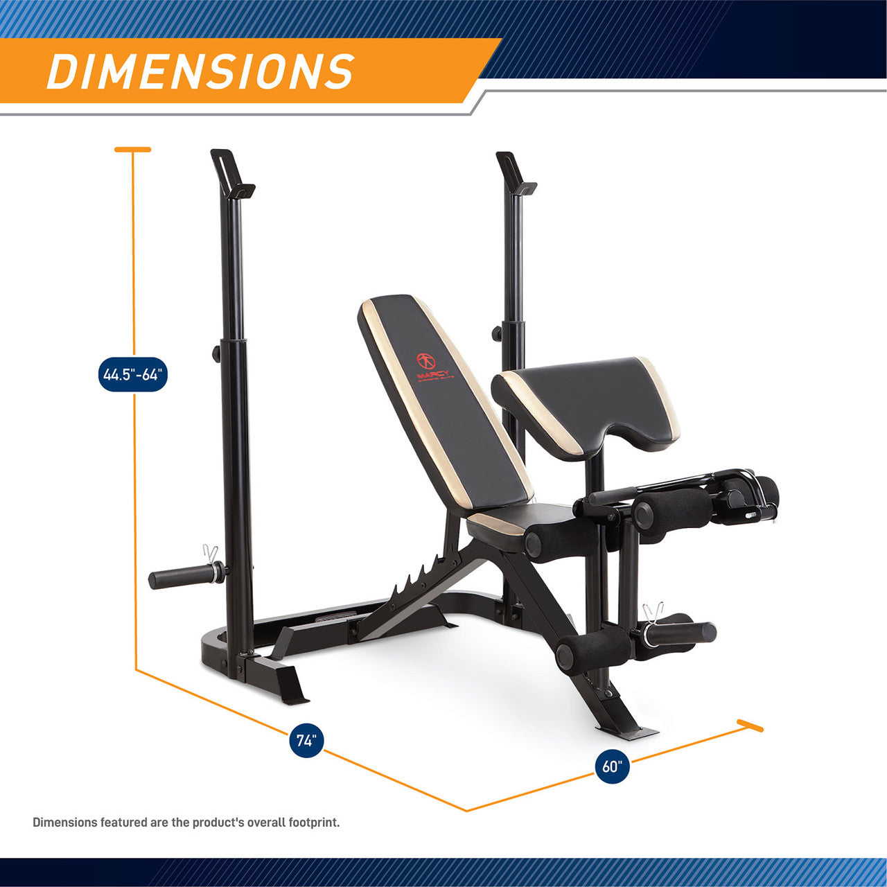 Marcy MD-879 Olympic Weight Bench Set - 2-Piece Adjustable Strength Training Equipment for Home Gym Workouts | Perfect for Weightlifting, Bodybuilding & Fitness Training