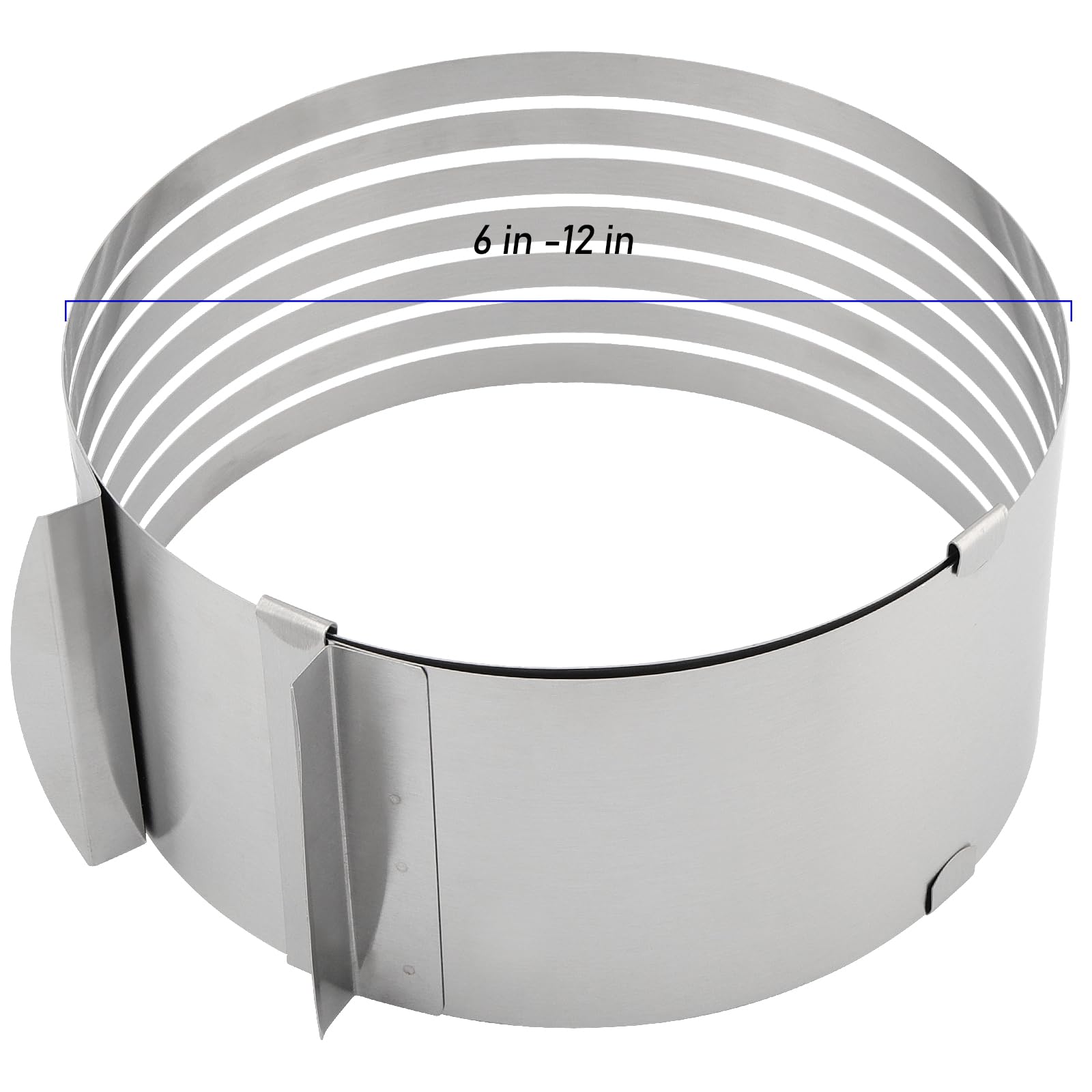 4-Piece Professional Cake Decorating Kit - Adjustable 6-12 Inch Cake Leveler, Stainless Steel Ring Mold, Cake Lifter & Serrated Knife for Perfect Layer Cakes | Ideal for Birthday, Wedding & Bakery Use