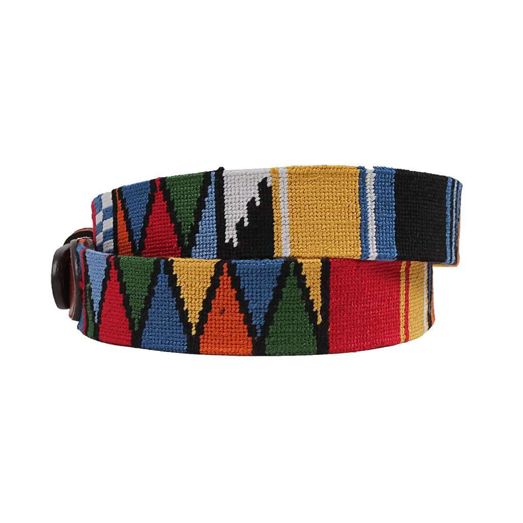 Smathers & Branson Authentic Mayan Needlepoint Belt - Handcrafted Cotton Preppy Style Accessory for Men | Perfect for Casual Wear, Golf Outfits & Summer Fashion