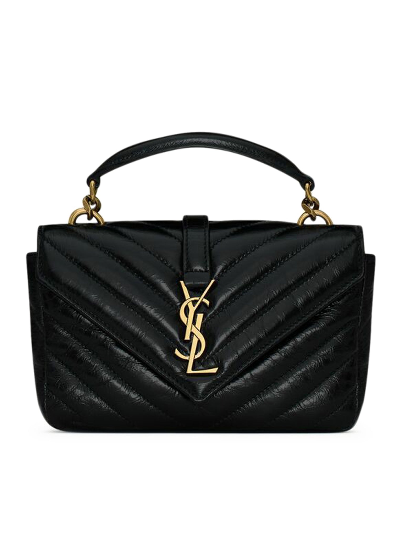 Stylish College Mini Chain Crossbody Bag in Shiny Craquelé Leather - Perfect for School, Parties & Everyday Use