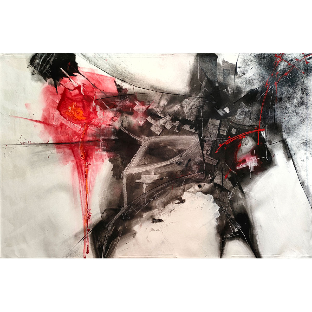 Resistenza Acrylic on Canvas - High-Quality Handmade Abstract Art Painting for Home & Office Decor | Perfect for Living Room, Bedroom, and Gallery Wall Display