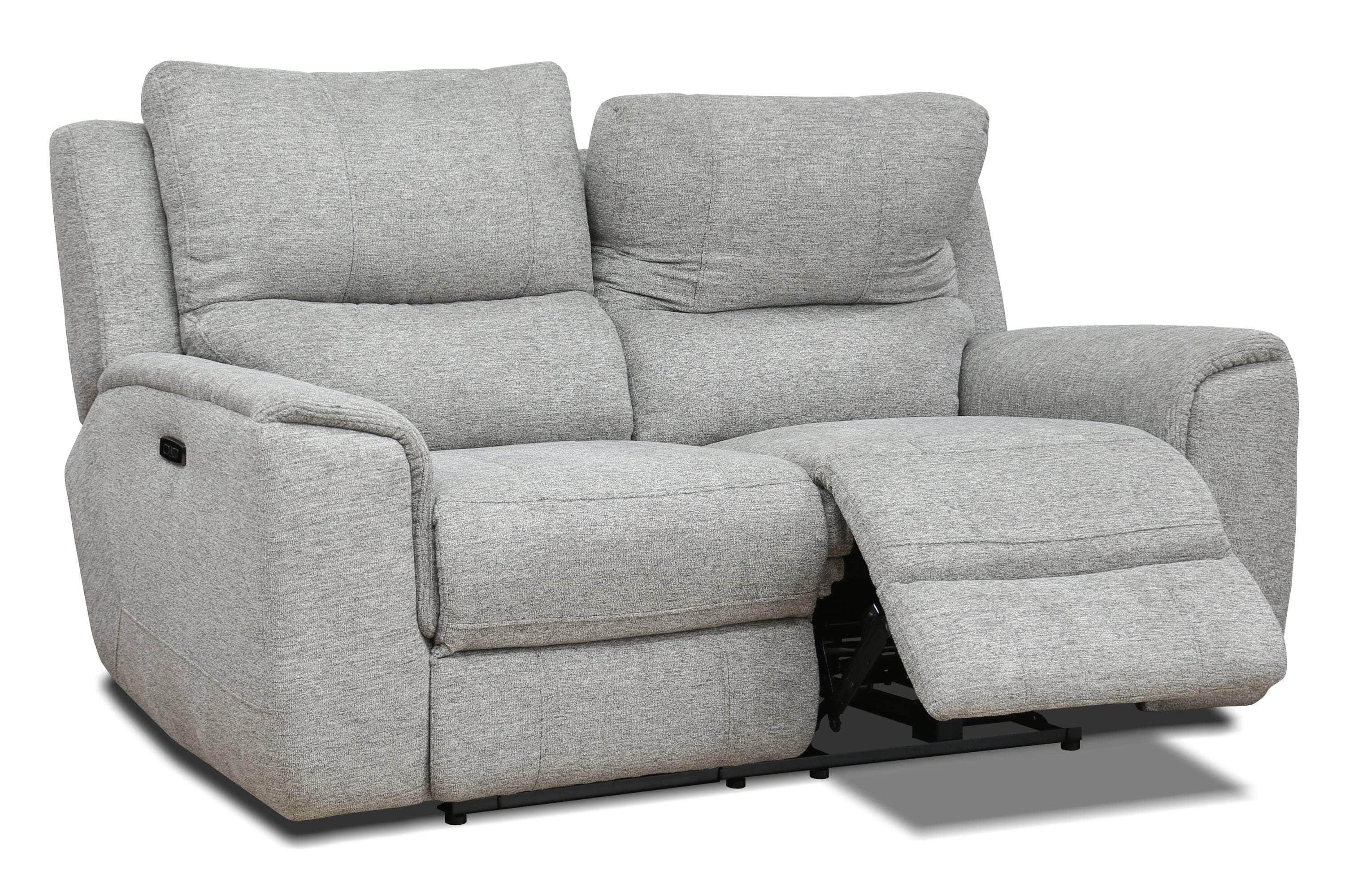 Sentinel 65 Power Reclining Loveseat with Adjustable Headrest - Soft Tweed Ash Fabric - Perfect for Living Room, Home Theater & Small Spaces
