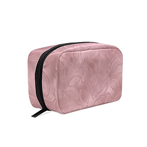 Rose Gold Pink Cosmetic Bag with Zipper - Women's Makeup Pouch & Travel Toiletry Organizer | Perfect for Travel, Gym, and Daily Essentials Storage