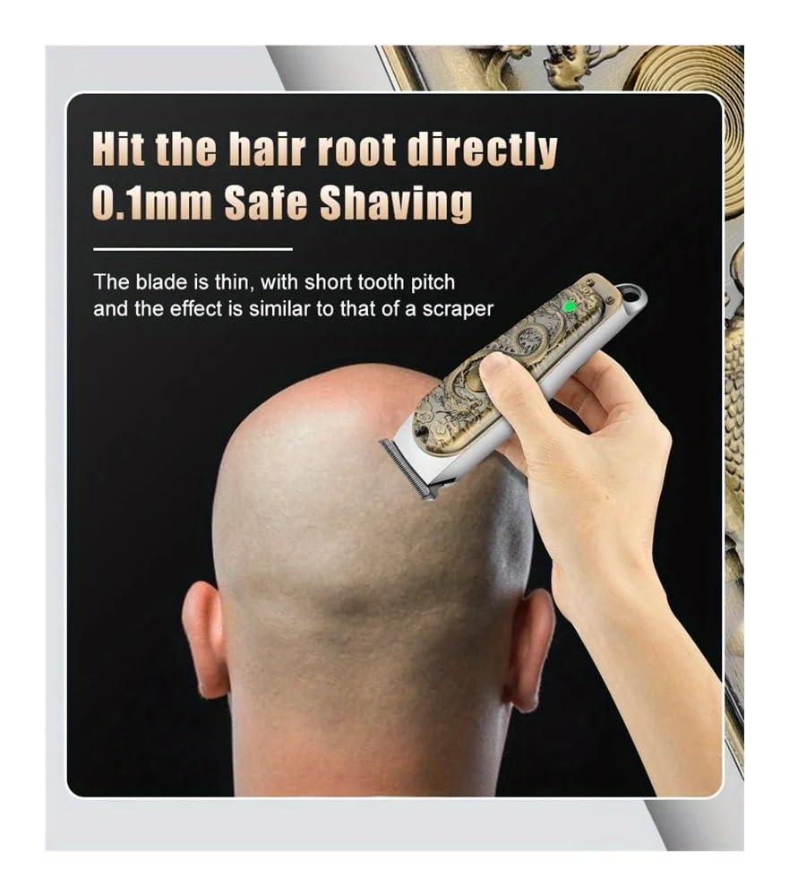 Professional Cordless Hair Clipper for Men - USB Rechargeable, LED Smart Display, Barber-Grade Precision (Bronze Cap Set) | Perfect for Home Grooming, Travel & Special Occasions Gift