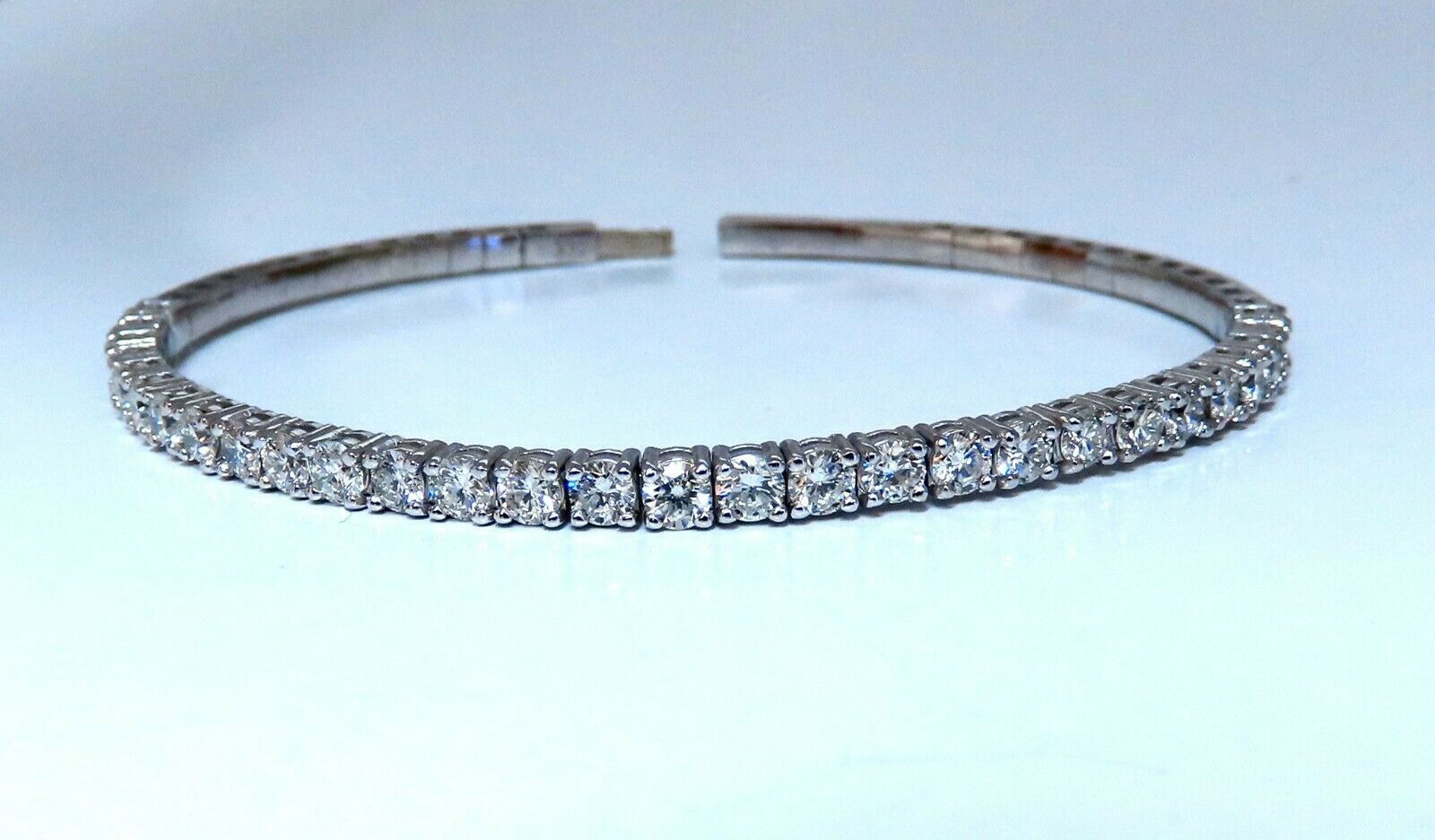 2.90ct Natural Round Diamond Tennis Bracelet - 14K Gold Flexible Bangle for Women | Perfect for Weddings, Anniversaries & Special Occasions