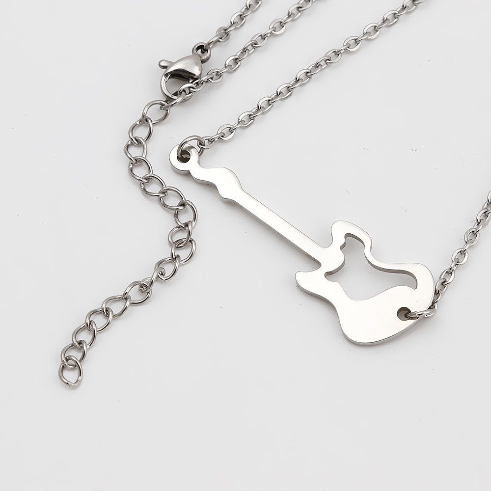 Music Lover Guitar Charm Necklace - 18