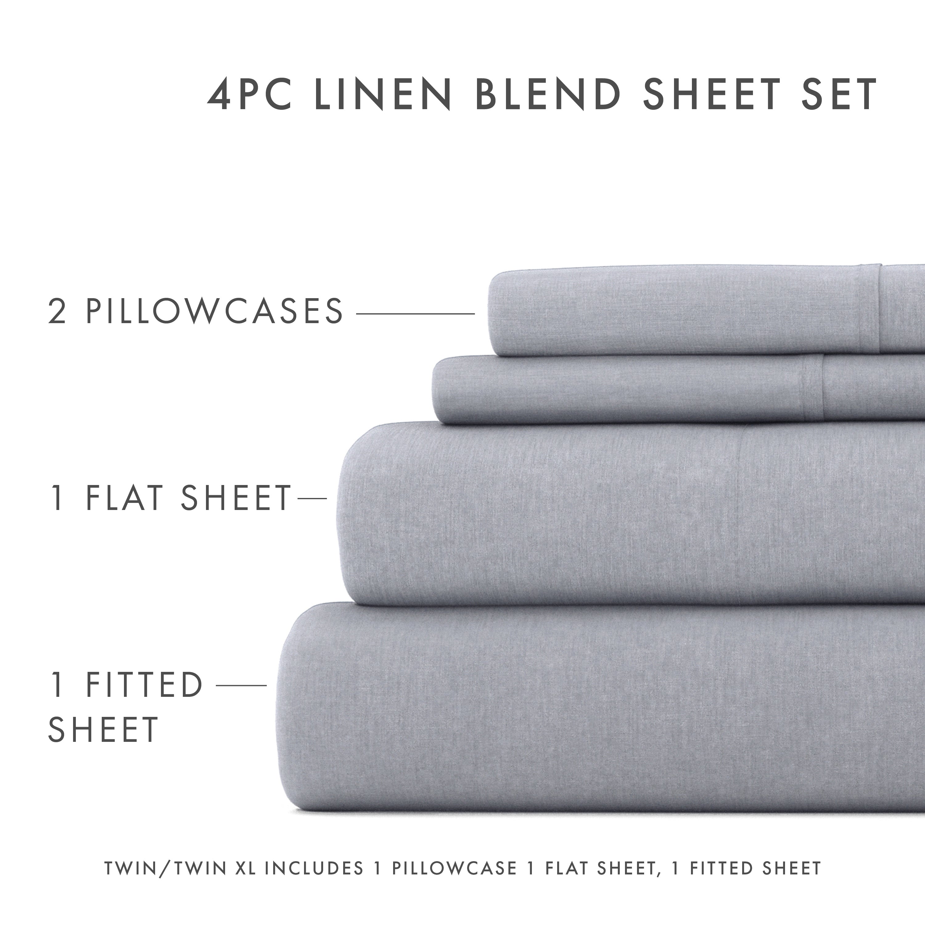 Premium 4-Piece Linen Bamboo Blend Sheet Set - Soft, Breathable & Hypoallergenic Bedding for Ultimate Comfort - Perfect for Hot Sleepers & Eco-Friendly Homes