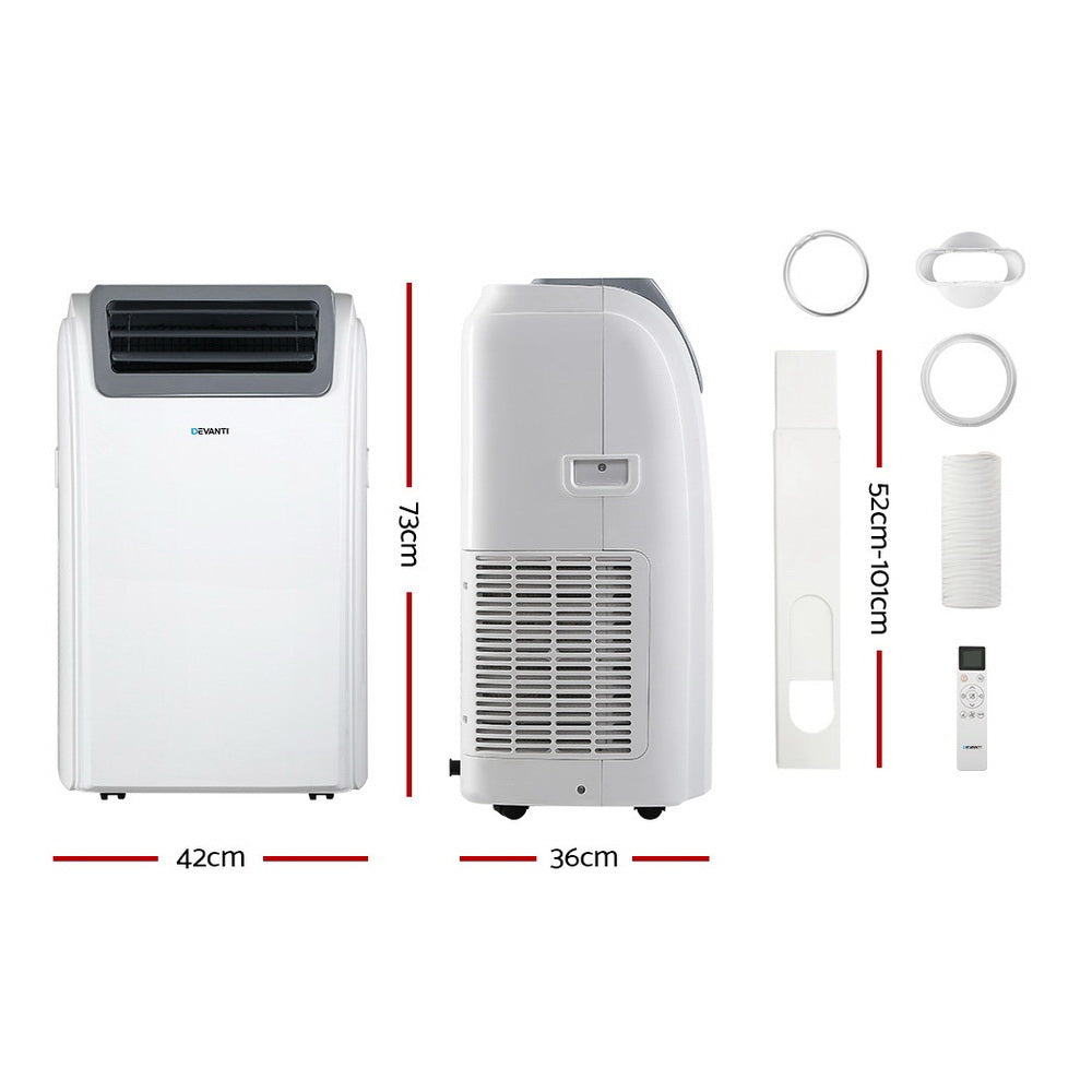 Devanti 12000 BTU Portable Air Conditioner with WiFi - Smart Cooling for Home, Office & Bedroom - Energy Efficient & Quiet AC Unit