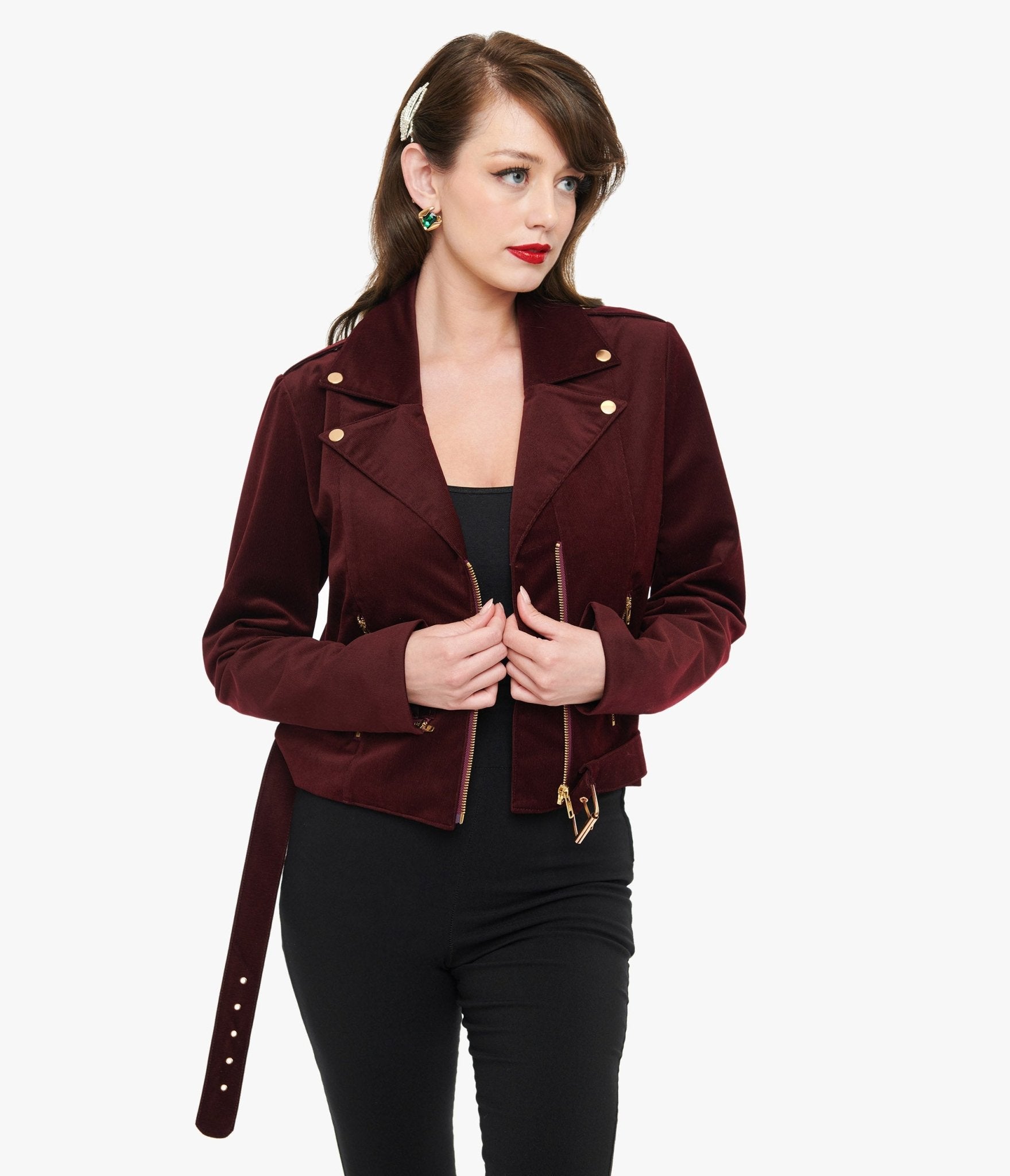 Tim Burton's The Nightmare Before Christmas Burgundy Velvet Jacket - Official Unique Vintage Collectible | Perfect for Halloween Costumes, Christmas Parties & Movie-Themed Events