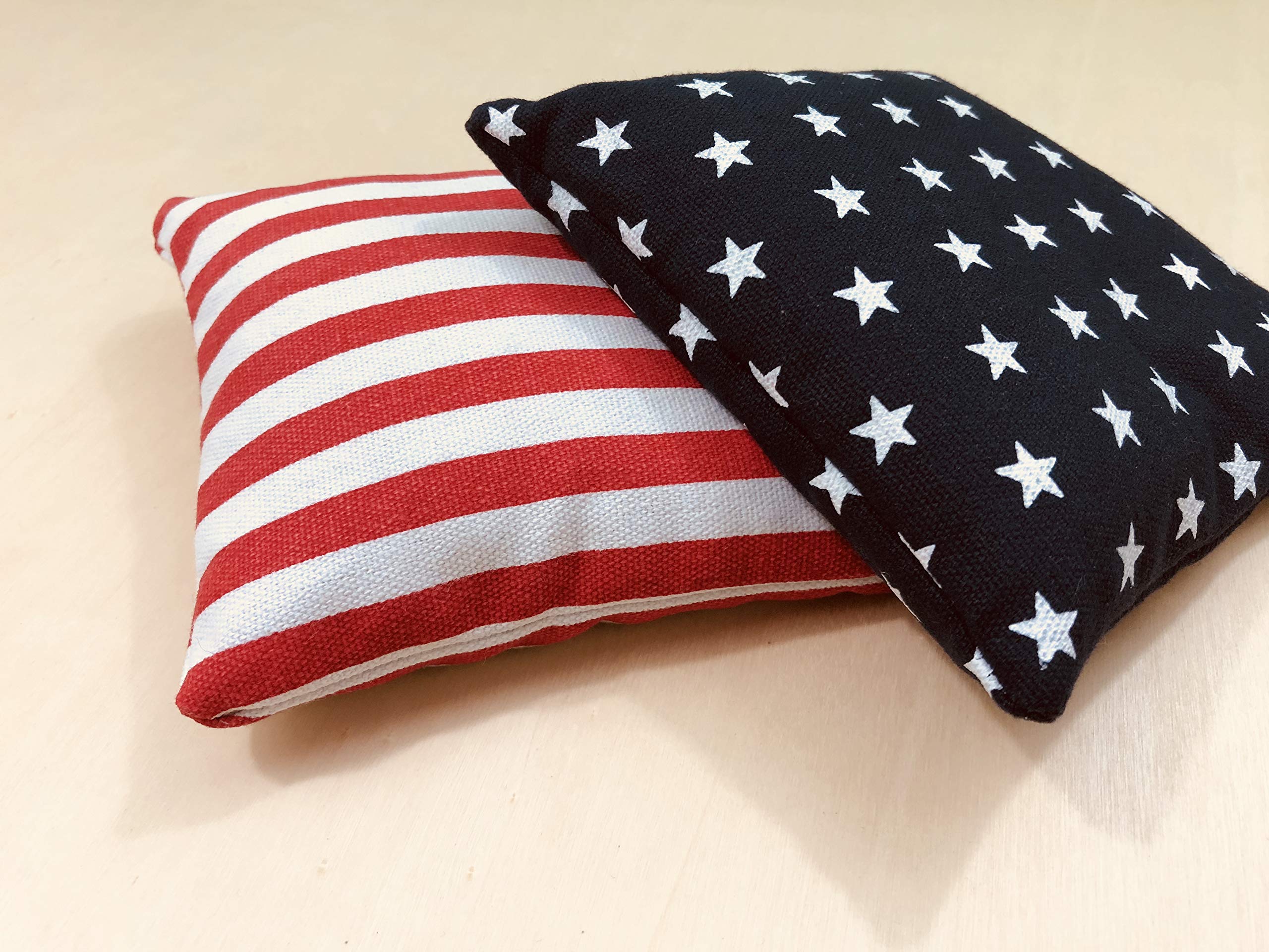 Premium Stars and Stripes Cornhole Bags Set of 8 with Tote Bag - American Flag Design Bean Bags for Tailgating, Backyard Games, BBQs, and Outdoor Parties