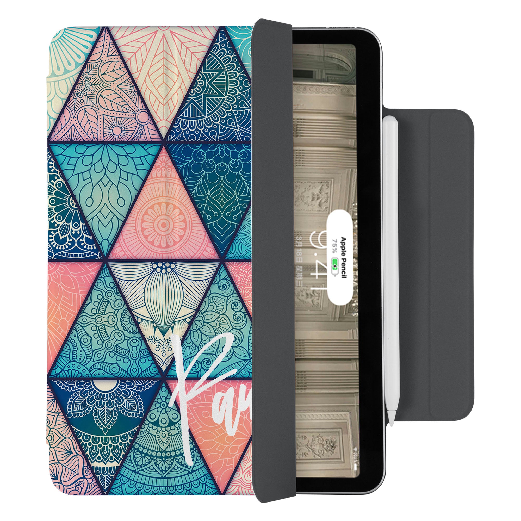 SlimFit iPad Case with Aztec Tribal Design - Lightweight Protective Cover for iPad Air/Pro, Perfect for Work, Travel & Daily Use