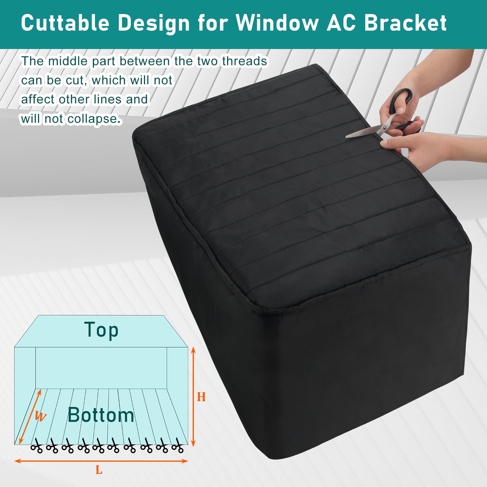 Winter Window Air Conditioner Cover - Waterproof & Freeze Protection for Outdoor AC Units, 3-Layer Insulated Cover (17W x 12D x 13H, Black) - Perfect for Home, Apartment & RV Use in Cold Weather