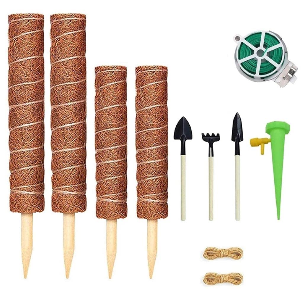 4 Pack Moss Pole for Indoor Plants - 16 Inch & 12 Inch Totem Plant Support Stakes for Climbing Vines, Pothos, Monstera | Perfect for Home Decor, Vertical Gardening & Houseplant Growth