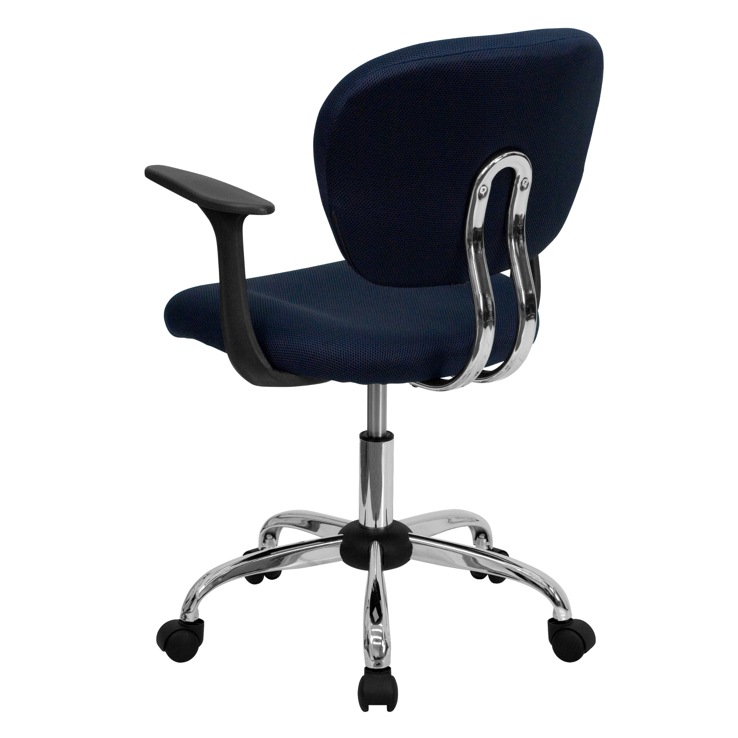 Ergonomic Mid-Back Navy Mesh Office Chair with Padded Seat & Adjustable Arms - Perfect for Home Office, Gaming & Workspace Comfort