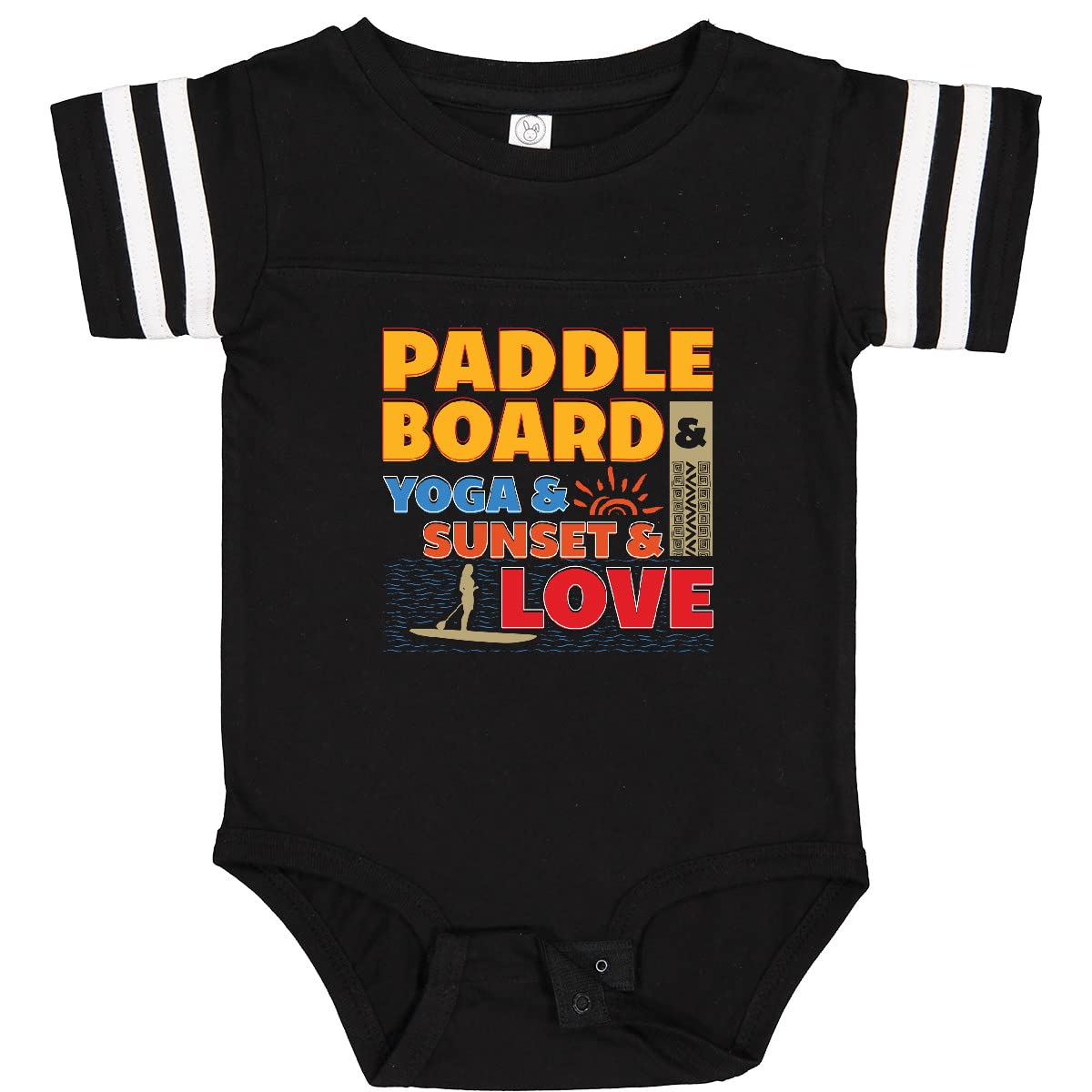 Inktastic Paddle Board Yoga Sunset Sports Baby Bodysuit - Cute Infant Onesie for Yoga, Beach & Outdoor Activities - Perfect for Newborns, Infants & Toddlers