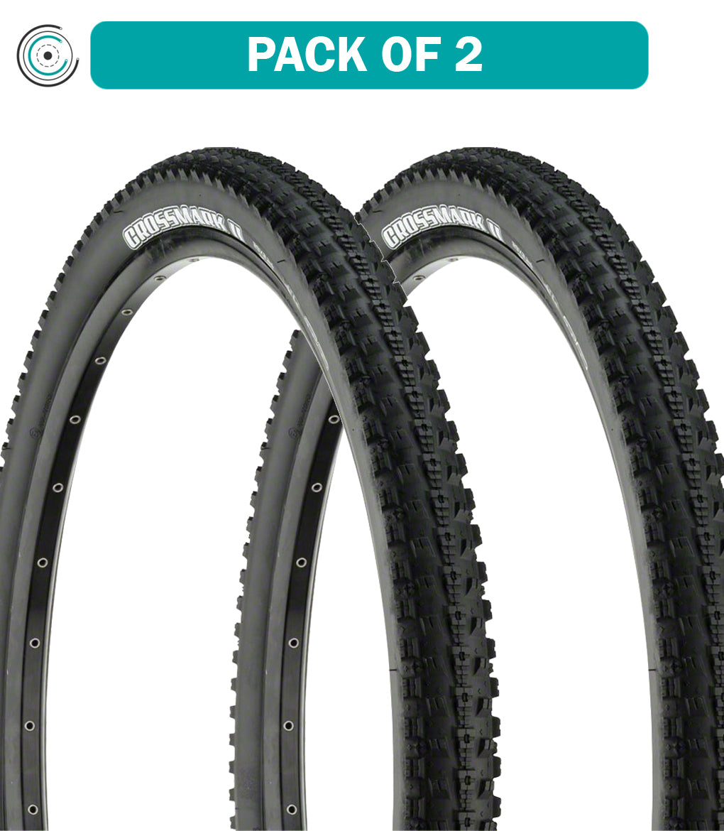 Maxxis Crossmark II Tire Clincher Wire - 2 Pack (26 x 1.95, Black, TB00359400) - Perfect for Mountain Biking & Trail Riding